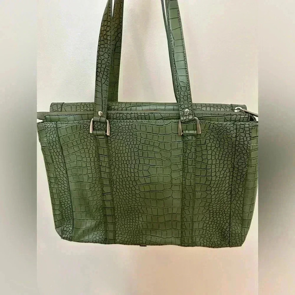 DIANE VON FURSTENBURG Vintage briefcase laptop bag leather embossed purse - Picture 6 of 12